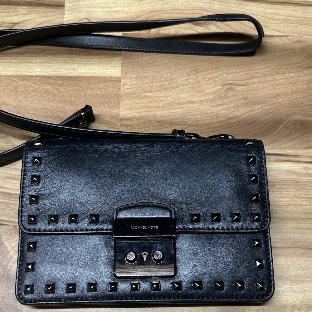 Michael Kors Black Studded Crossbody Bag